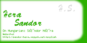 hera sandor business card